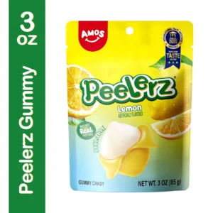 Amos Peelerz Gummy Lemon Sour Candy individualty Wrapped 3 oz