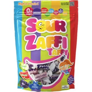 ZOLLIPOPS Sour Zaffi Taffy Sugar Free, Keto, Allergen & Diabetic Friendly